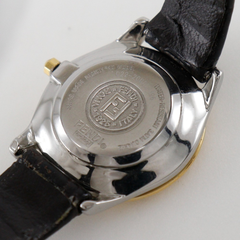 Fendi FENDI 2000L 女士腕錶，鍍金不鏽鋼錶殼，石英指針式顯示，白色錶盤-5