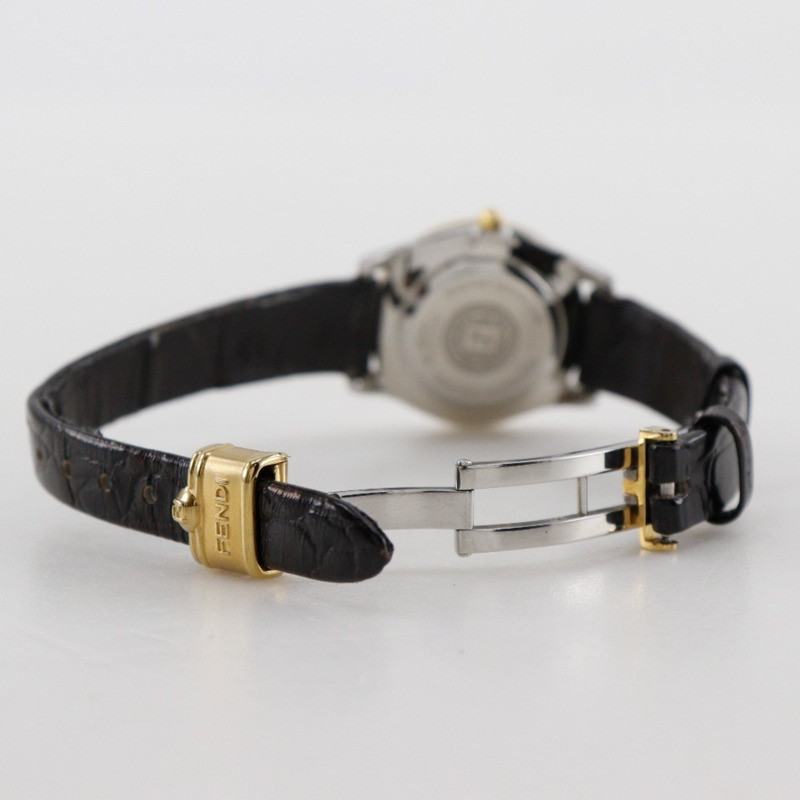 Fendi FENDI 2000L 女士腕錶，鍍金不鏽鋼錶殼，石英指針式顯示，白色錶盤-6