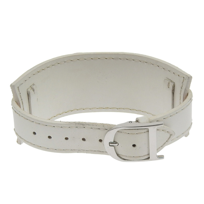 Christian Dior Maris腕錶 D78-109 不鏽鋼錶殼搭配閃亮皮革錶帶，石英指針式顯示，銀色錶盤，女士款-4