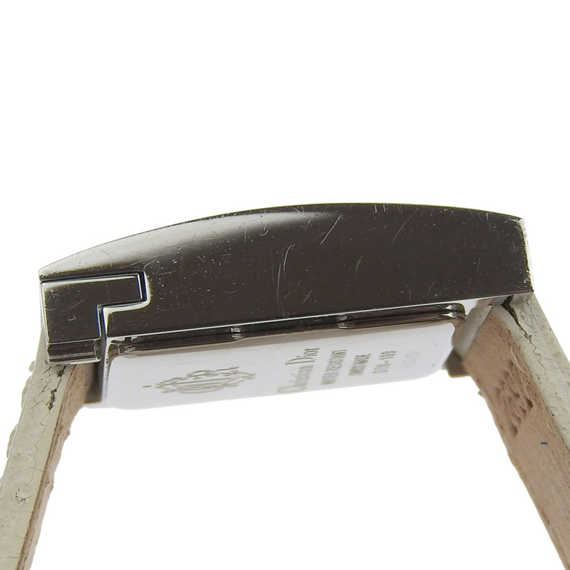 Christian Dior Maris腕錶 D78-109 不鏽鋼錶殼搭配閃亮皮革錶帶，石英指針式顯示，銀色錶盤，女士款-6