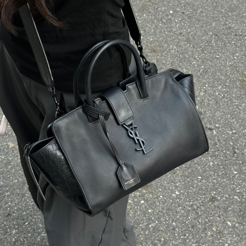 【極稀有🎁小編推薦】 YSL “so black” 全黑牛皮 斜背包 專櫃11.6萬！-21