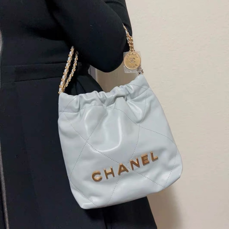 全網最低價 Chanel 22 Bag mini 霧霾藍 99% New-2
