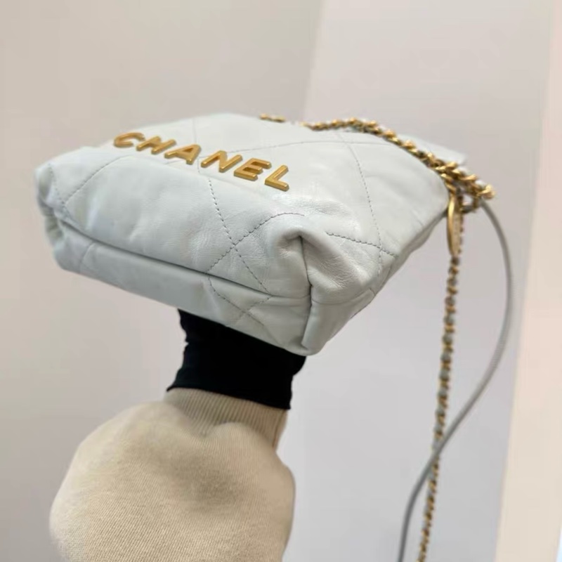 全網最低價 Chanel 22 Bag mini 霧霾藍 99% New-7