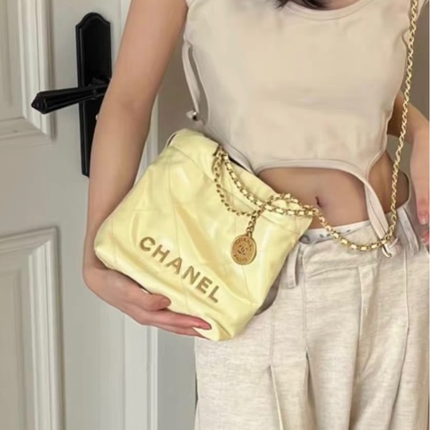 全網最低價 Chanel 22 Bag mini小雞黃 99% New