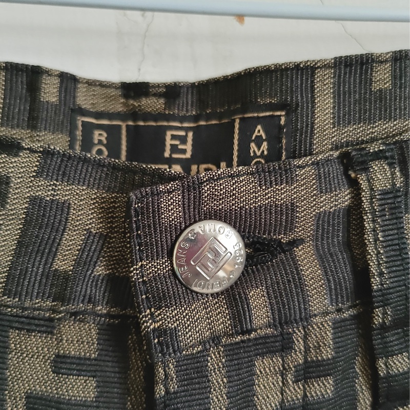 義大利製老品 #FENDI 老花長褲 高腰小尺寸 / 風格 / 歐美 / 街拍-3