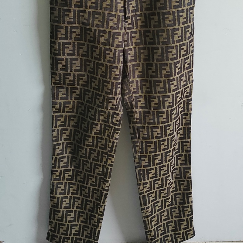 義大利製老品 #FENDI 老花長褲 高腰小尺寸 / 風格 / 歐美 / 街拍-8