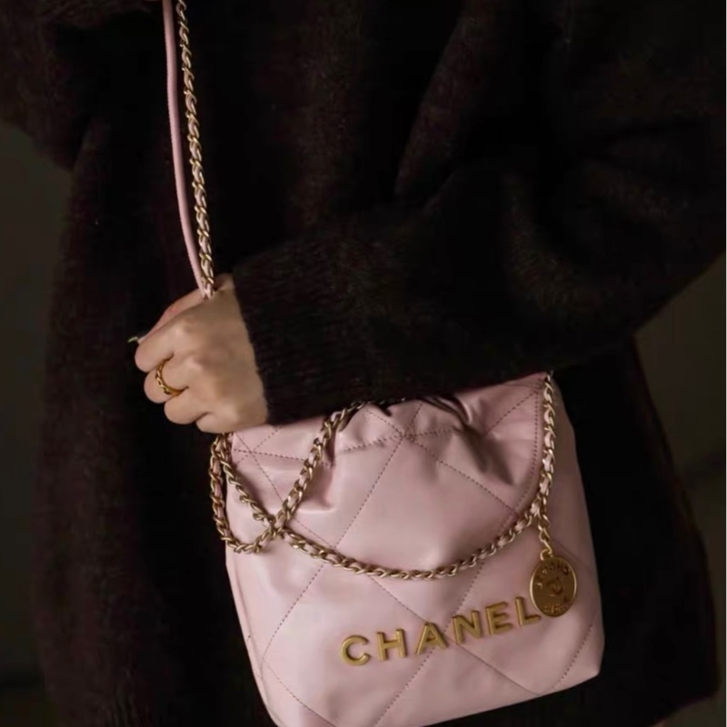 全網最低價 Chanel 22 Bag mini 淡粉色 99% New 近全新-0