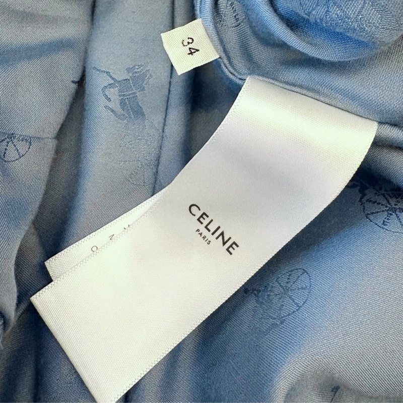 98新Celine/賽琳/WX108611/霧霾藍雙排扣短款外套/34碼-3