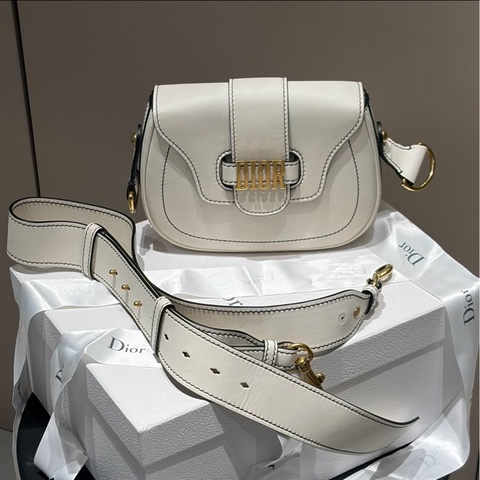 全網最低價 Dior J’Adior 馬鞍包 白色 97% New