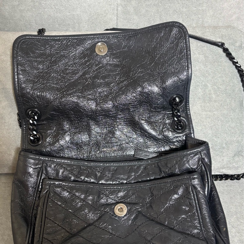 割愛-Saint Laurent✨YSL niki中號全黑-17