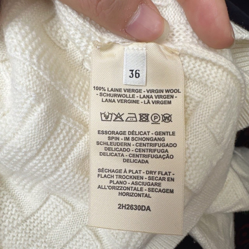 Hermes愛馬仕 36碼 白色針織毛衣 百分百羊毛-4