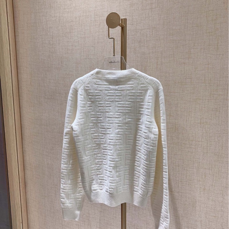 Hermes愛馬仕 36碼 白色針織毛衣 百分百羊毛-6