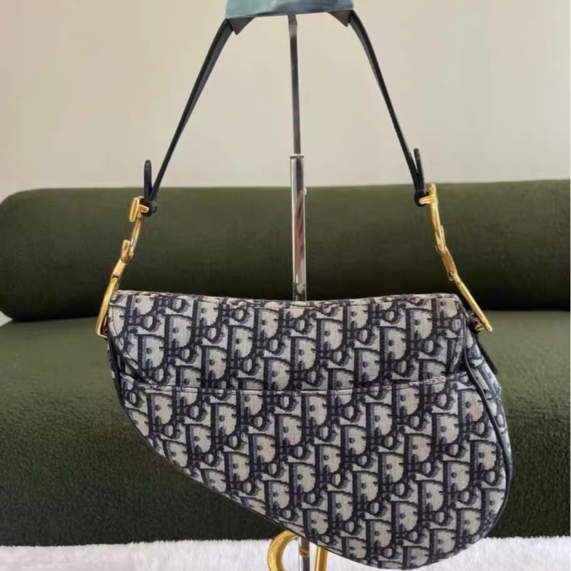 全網最低價 Dior 馬鞍包 中號 老花經典款 97%新-1