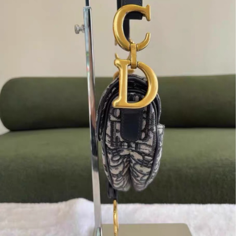 全網最低價 Dior 馬鞍包 中號 老花經典款 97%新-3