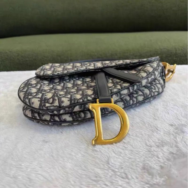 全網最低價 Dior 馬鞍包 中號 老花經典款 97%新-4