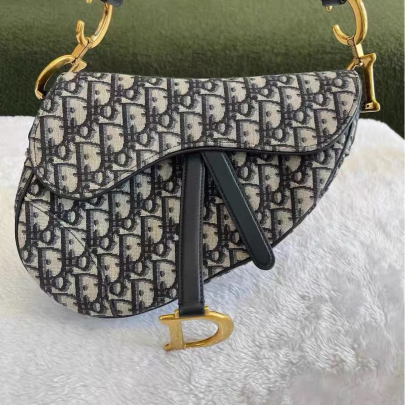 全網最低價 Dior 馬鞍包 中號 老花經典款 97%新-5