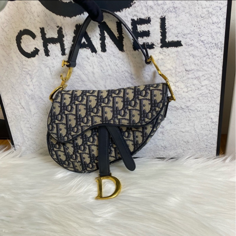 全網最低價 Dior馬鞍包 經典老花 95%新-0