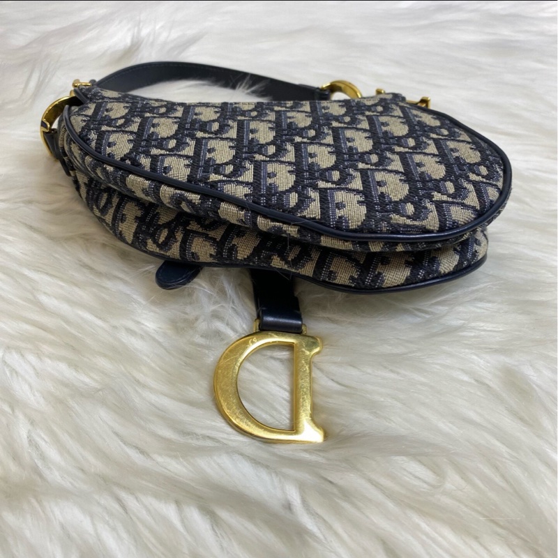 全網最低價 Dior馬鞍包 經典老花 95%新-5