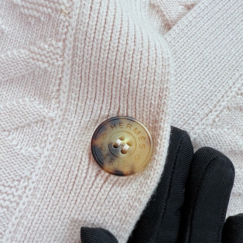 98新 愛馬仕/Hermes 淡粉色暗紋滿logo開衫 34-36-38 碼可選-3