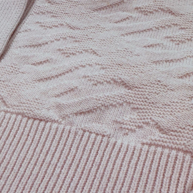 98新 愛馬仕/Hermes 淡粉色暗紋滿logo開衫 34-36-38 碼可選-4