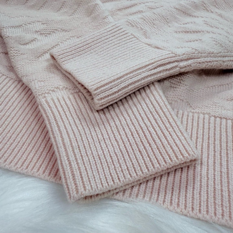 98新 愛馬仕/Hermes 淡粉色暗紋滿logo開衫 34-36-38 碼可選-6