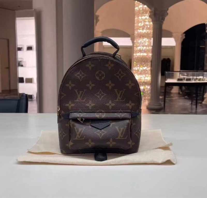 LV Palm Springs 小書包棕色老花 芯片款 全新配件-2