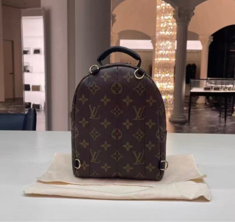LV Palm Springs 小書包棕色老花 芯片款 全新配件-5