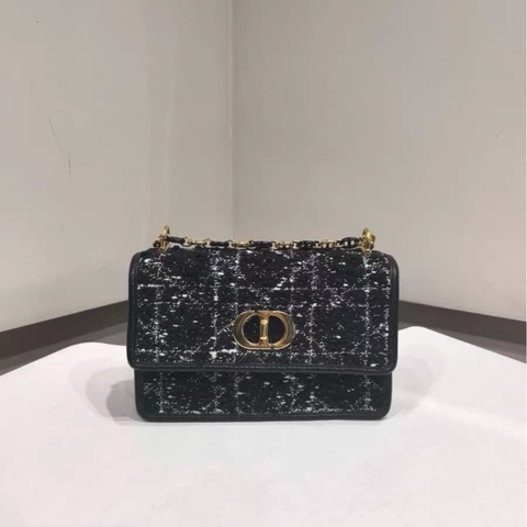 全網最低價 Dior Miss Caro 粗花呢鏈條包 97%新