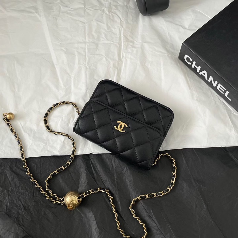 Chanel/香奈兒黑金珠金球腰包mini woc鏈條包 31開 單肩腰包胸包都可以 極品小可愛-3