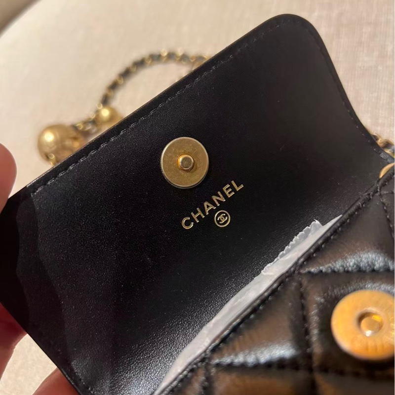 Chanel/香奈兒黑金珠金球腰包mini woc鏈條包 31開 單肩腰包胸包都可以 極品小可愛-7