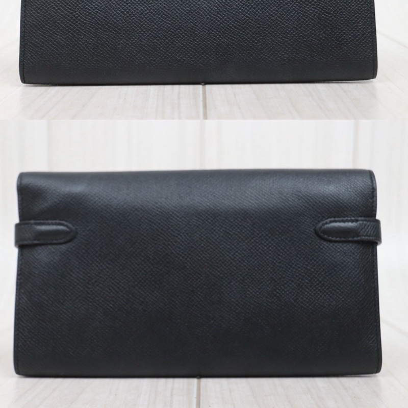 Hermes 愛馬仕 黑銀Long Kelly 長夾-1