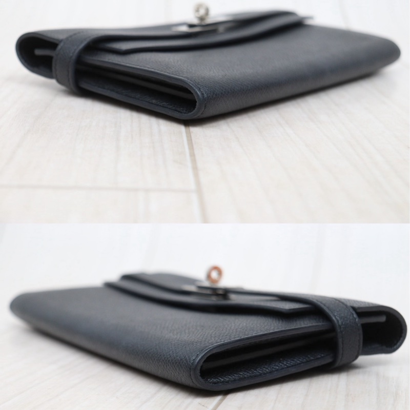 Hermes 愛馬仕 黑銀Long Kelly 長夾-4