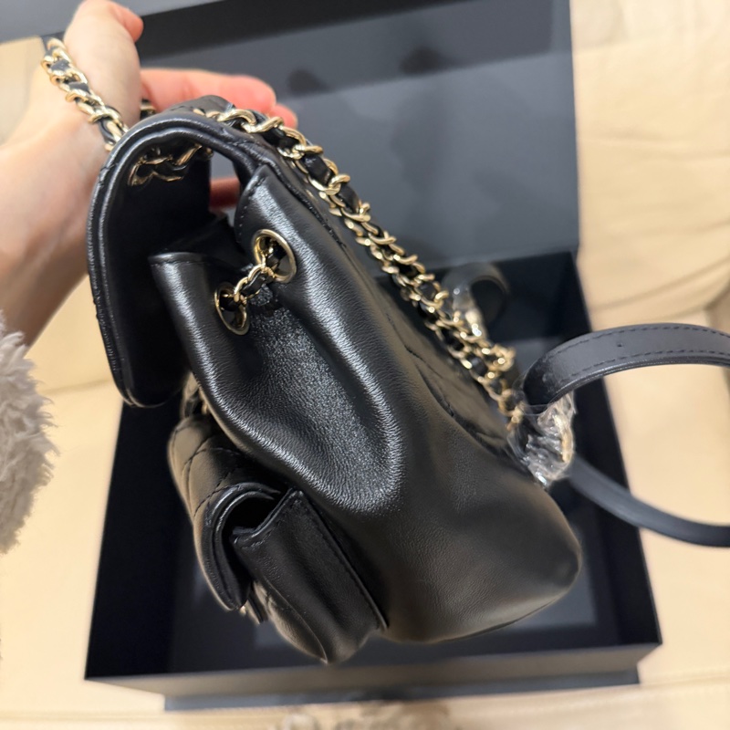 大全配芯片帶膜🈶️購證❤️ #香奈兒 #黑金 牛皮 #青蛙包 #duma #雙肩包-5