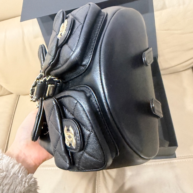 大全配芯片帶膜🈶️購證❤️ #香奈兒 #黑金 牛皮 #青蛙包 #duma #雙肩包-11