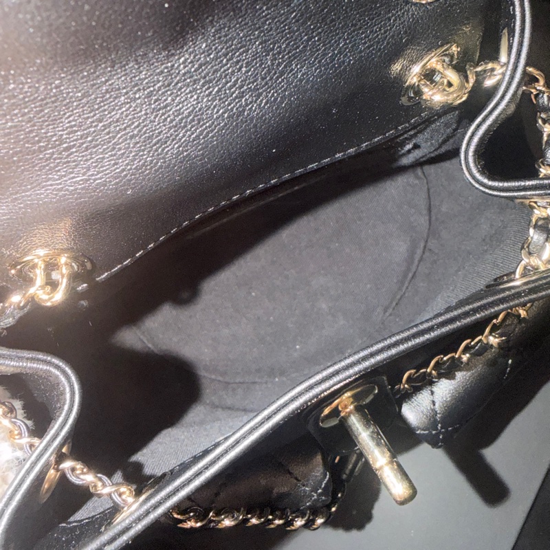 大全配芯片帶膜🈶️購證❤️ #香奈兒 #黑金 牛皮 #青蛙包 #duma #雙肩包-26