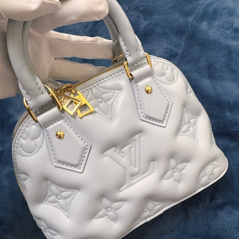 【LOUIS VUITTON 路易威登藍色原花皮革 Alma BB 兩用包】