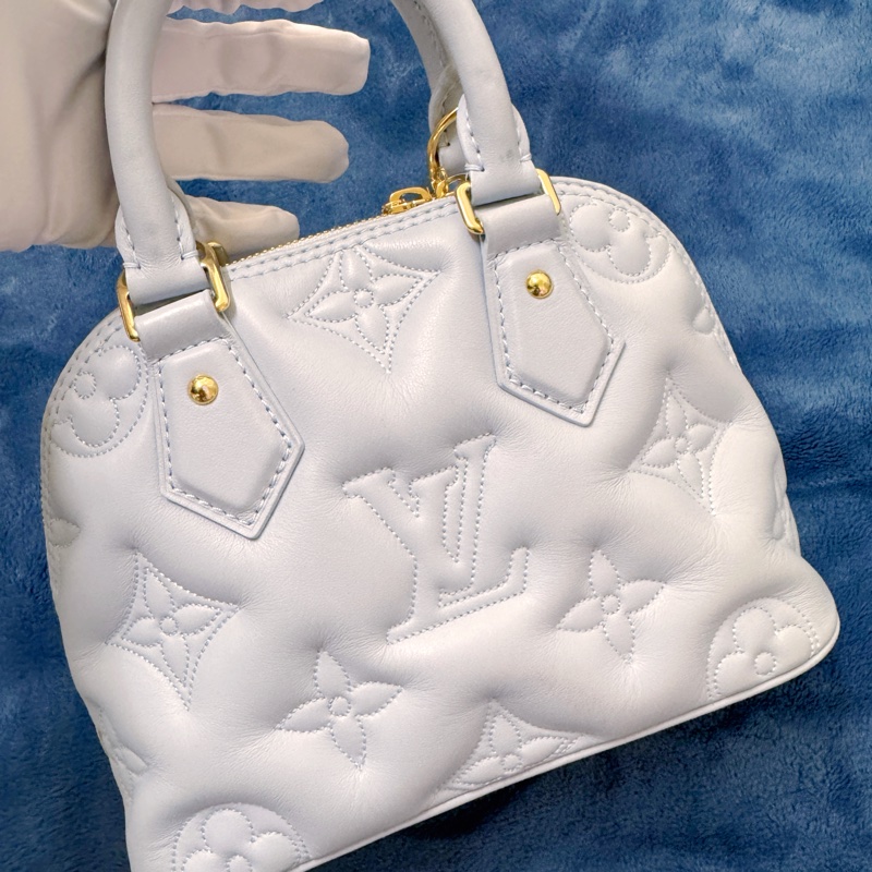 【LOUIS VUITTON 路易威登藍色原花皮革 Alma BB 兩用包】-1