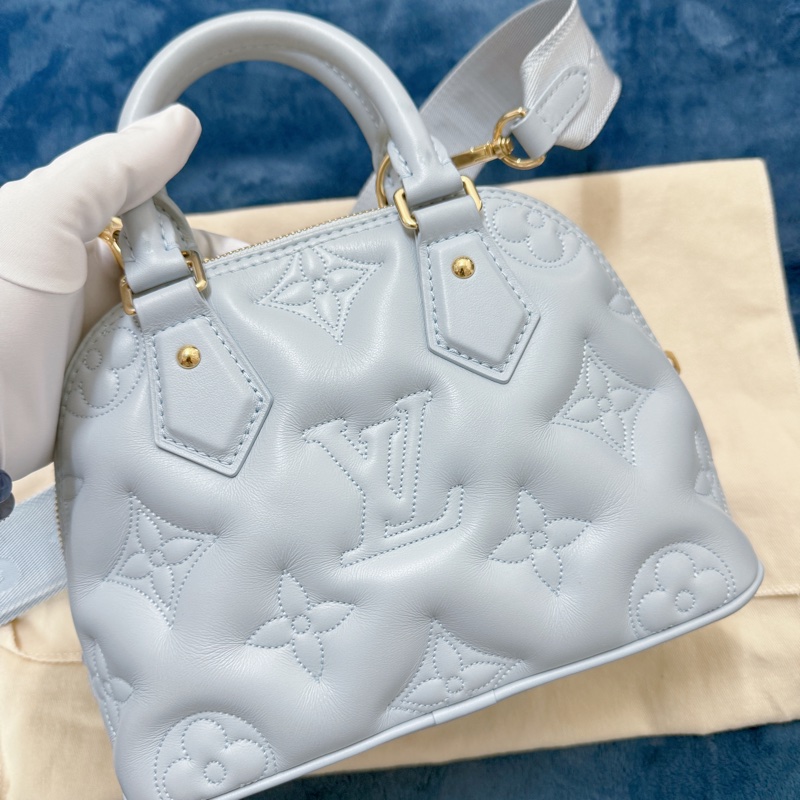 【LOUIS VUITTON 路易威登藍色原花皮革 Alma BB 兩用包】-4