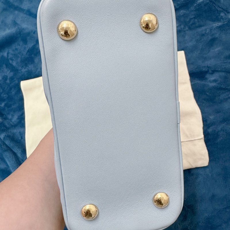 【LOUIS VUITTON 路易威登藍色原花皮革 Alma BB 兩用包】-5