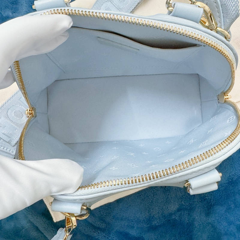 【LOUIS VUITTON 路易威登藍色原花皮革 Alma BB 兩用包】-6