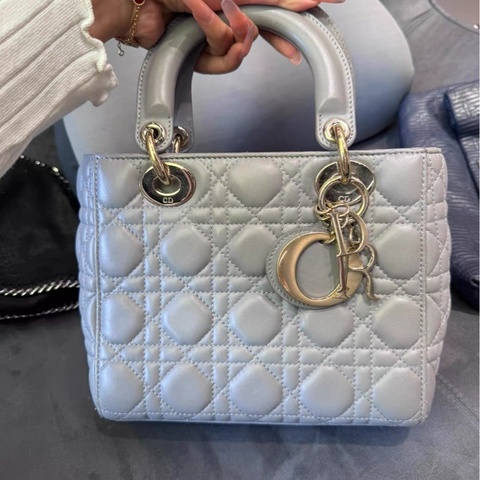 全網最低價 Dior戴妃四格 霧霾藍 無肩帶 90%新