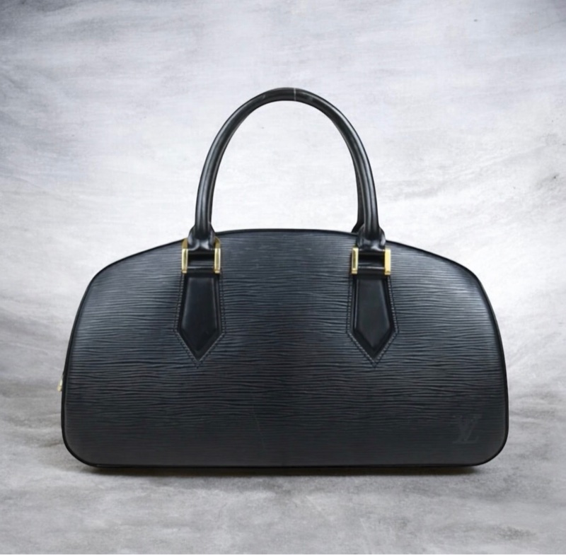 「JL精品代購」9新 LV黑色水波紋手提包-0