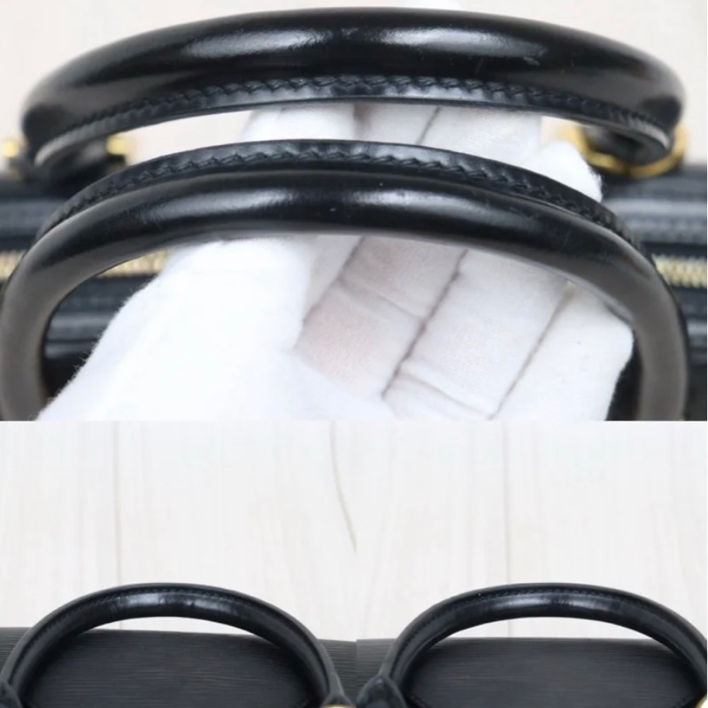 「JL精品代購」9新 LV黑色水波紋手提包-6