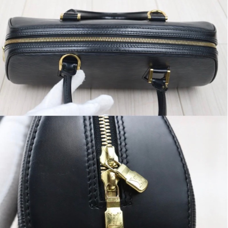 「JL精品代購」9新 LV黑色水波紋手提包-9