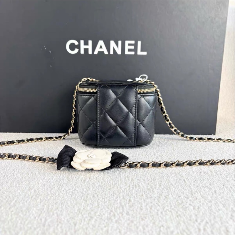 全網最低價Chanel盒子包 山茶花鏈條 黑金保值款98%新-1