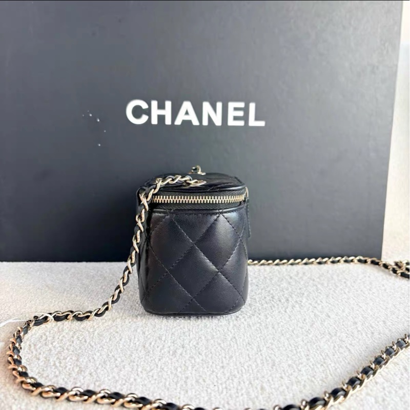 全網最低價Chanel盒子包 山茶花鏈條 黑金保值款98%新-2
