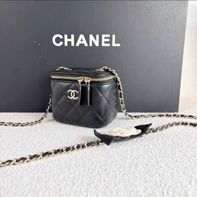全網最低價Chanel盒子包 山茶花鏈條 黑金保值款98%新-5