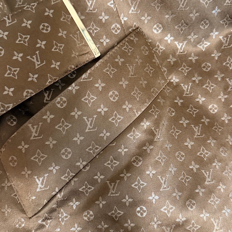 🍒 Louis Vuitton Monogram 絲質風衣大衣／腰帶款/法國製2F251226-1-10