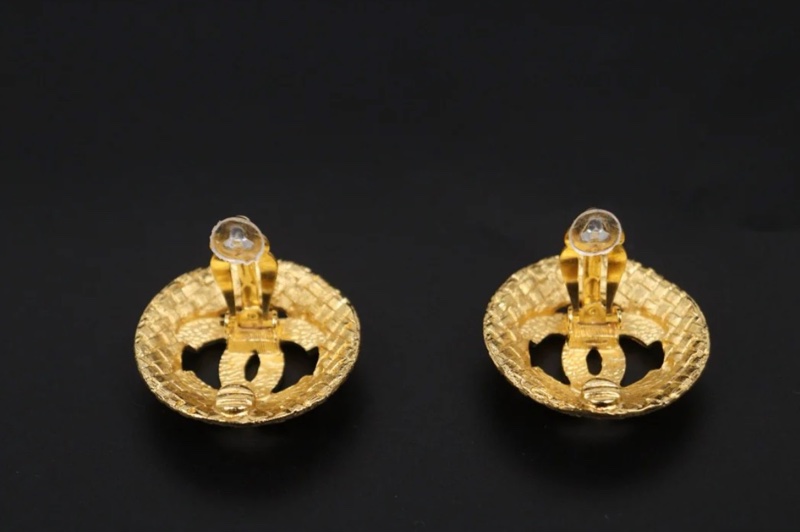 「JL精品代購」98新 Chanel 香奈兒 圓雙c 耳夾-5