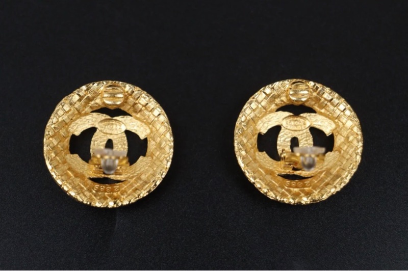「JL精品代購」98新 Chanel 香奈兒 圓雙c 耳夾-6